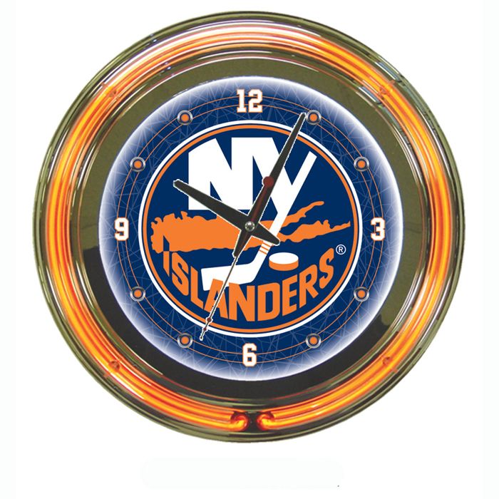 Trademark NHL New York Islanders Neon Clock - 14 inch Diameter