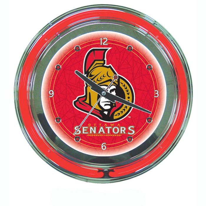 Trademark NHL Ottawa Senators Neon Clock - 14 inch Diameter