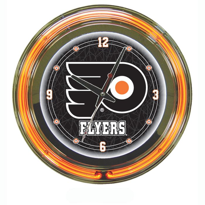 Trademark NHL Philadelphia Flyers Neon Clock - 14 inch Diameter