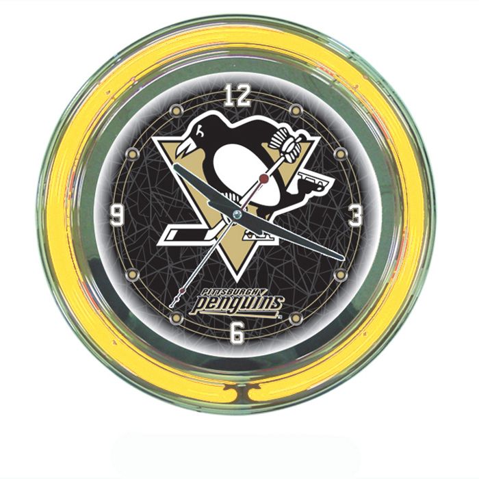 Trademark NHL Pttsburgh Penguins Neon Clock - 14 inch Diameter