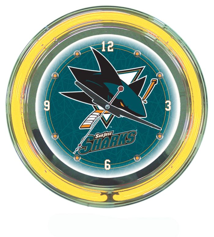 Trademark NHL San Jose Sharks Neon Clock - 14 inch Diameter