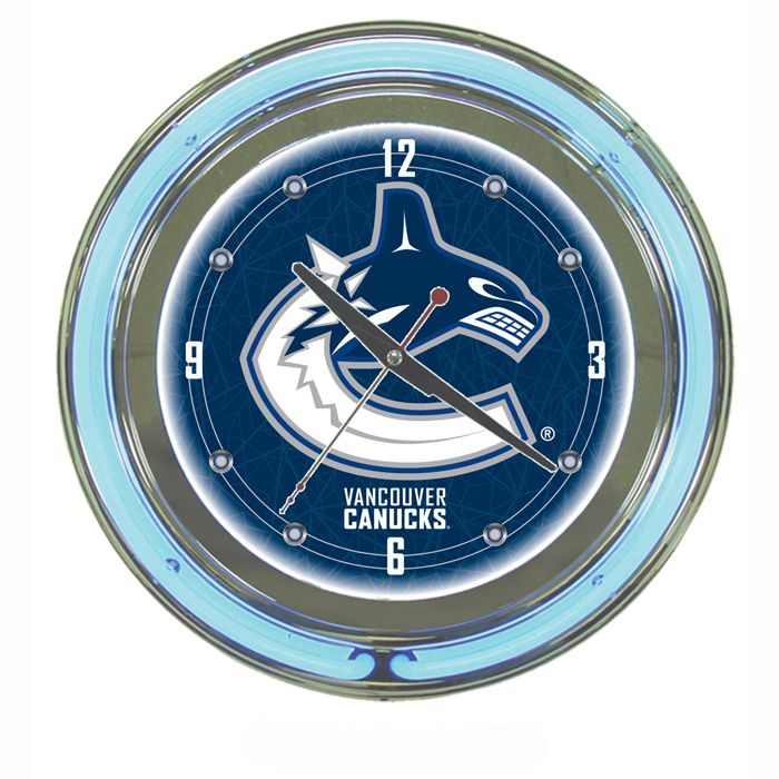 Trademark NHL Vancouver Canucks Neon Clock - 14 inch Diameter