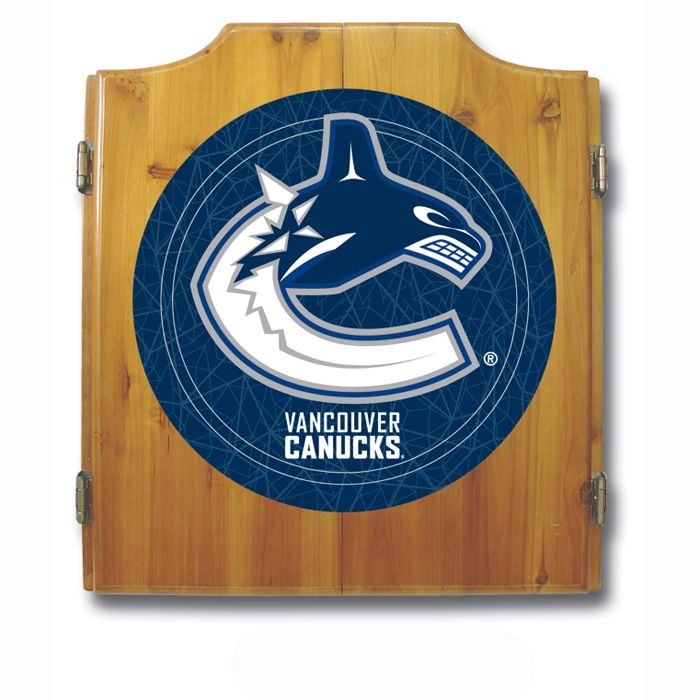 Trademark NHL Vancouver Canucks Dart Cabinet including Darts and Board