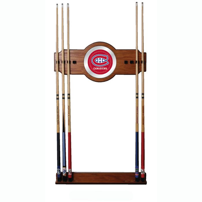 Trademark NHL Montreal Canadians 2 piece Wood and Mirror Wall Cue Rack