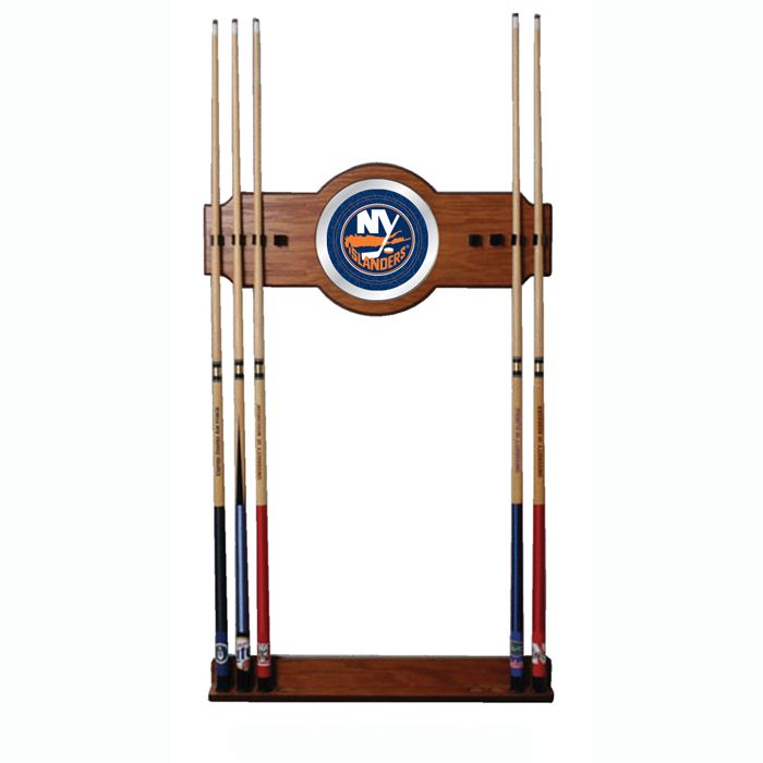 Trademark NHL New York Islanders 2 piece Wood and Mirror Wall Cue Rack
