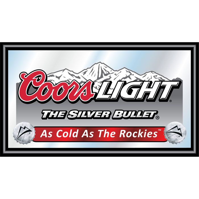 Trademark Coors Light Wood Framed Mirror BIG 15 x 26 inches