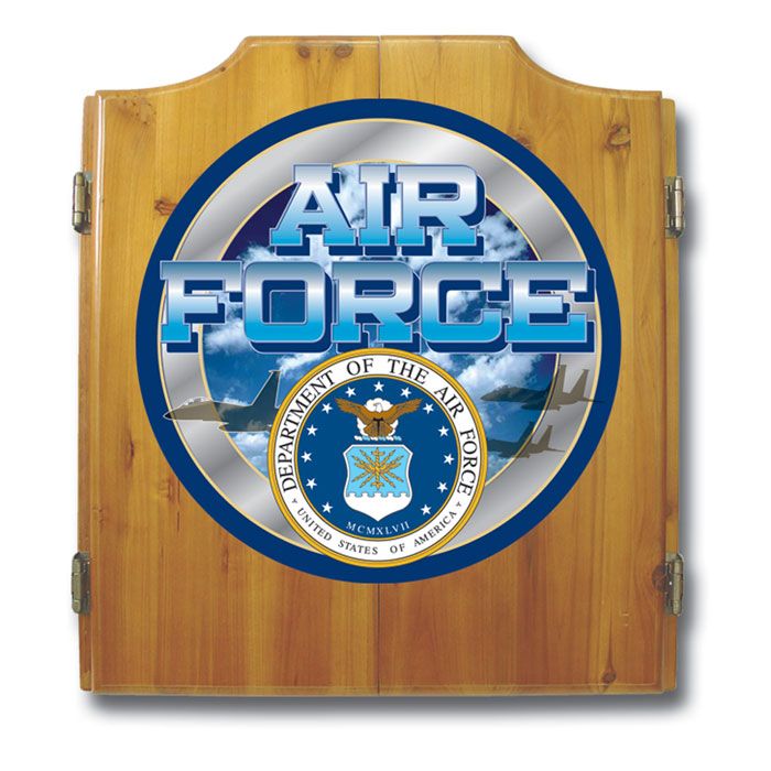 Trademark US Air Force Dart Cabinet including Darts and Board