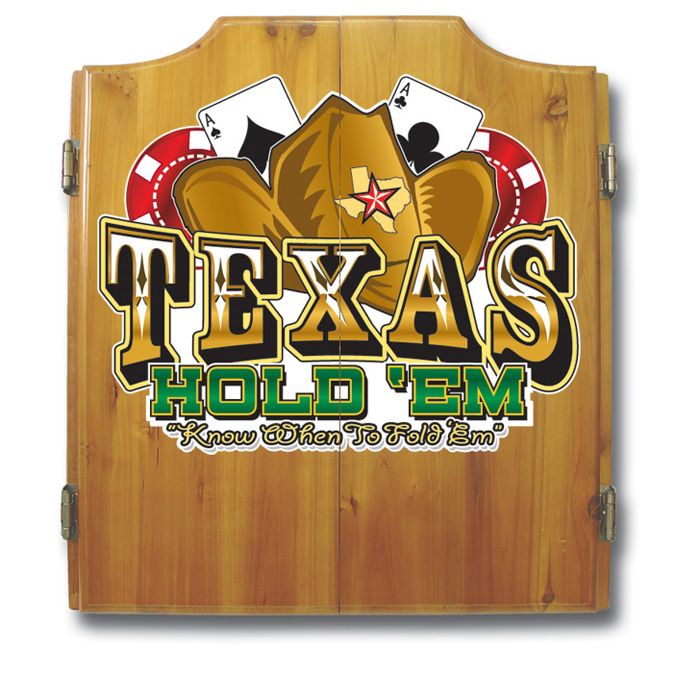 Trademark Texas Hold 'em Dart Cabinet including Darts and Board