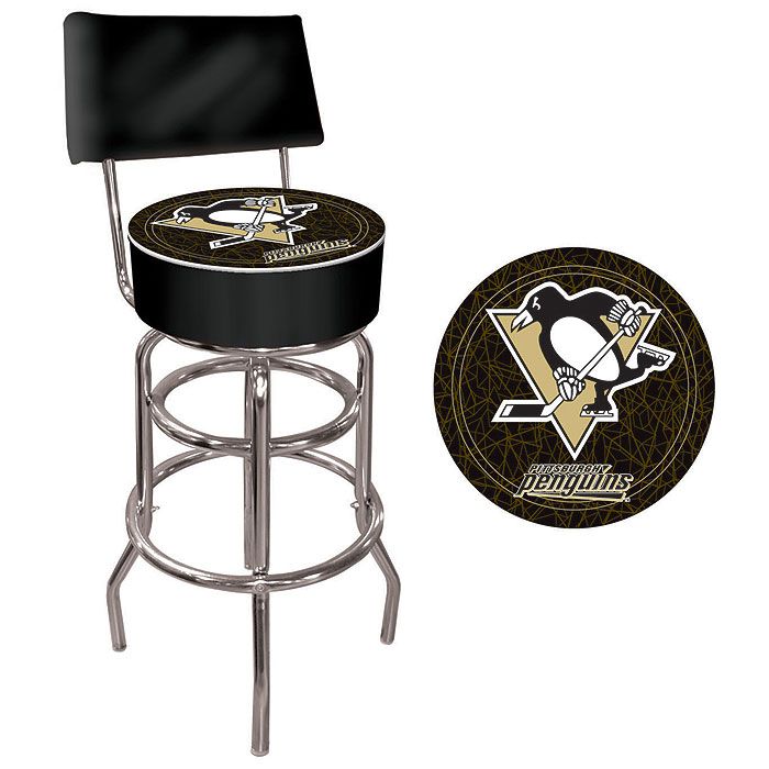 Trademark NHL Pittsburgh Penguins Padded Bar Stool with Back