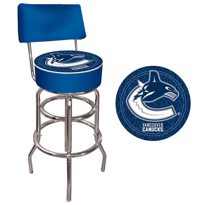 Trademark NHL Vancouver Canucks Padded Bar Stool with Back