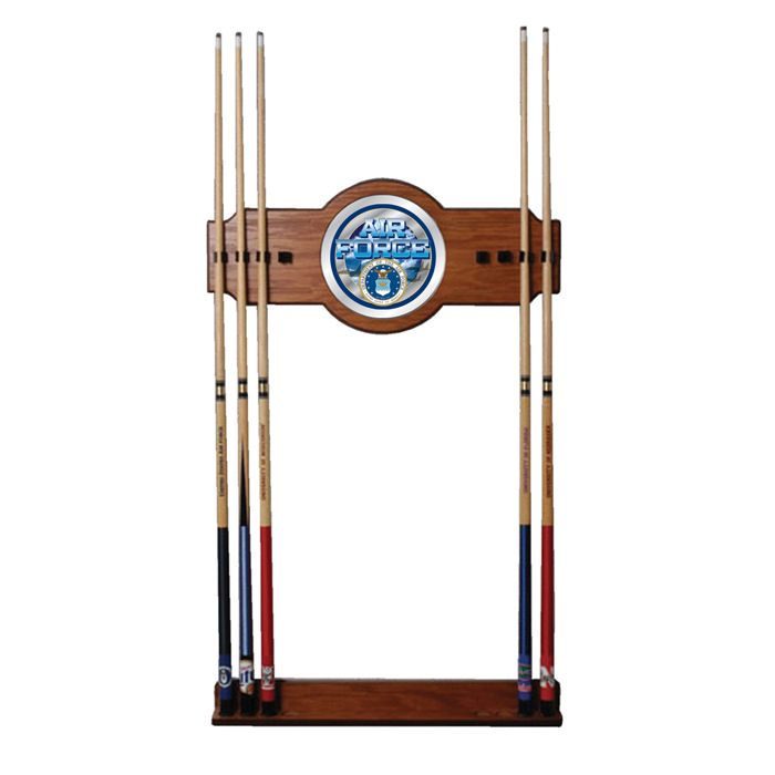 Trademark US Air Force 2 piece Wood and Mirror Wall Cue Rack