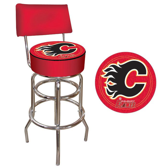 Trademark NHL Calgary Flames Padded Bar Stool with Back
