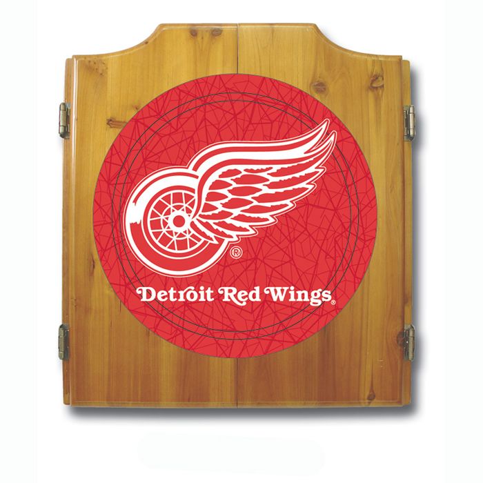 Trademark NHL Detroit Redwings Dart Cabinet including Darts and Board