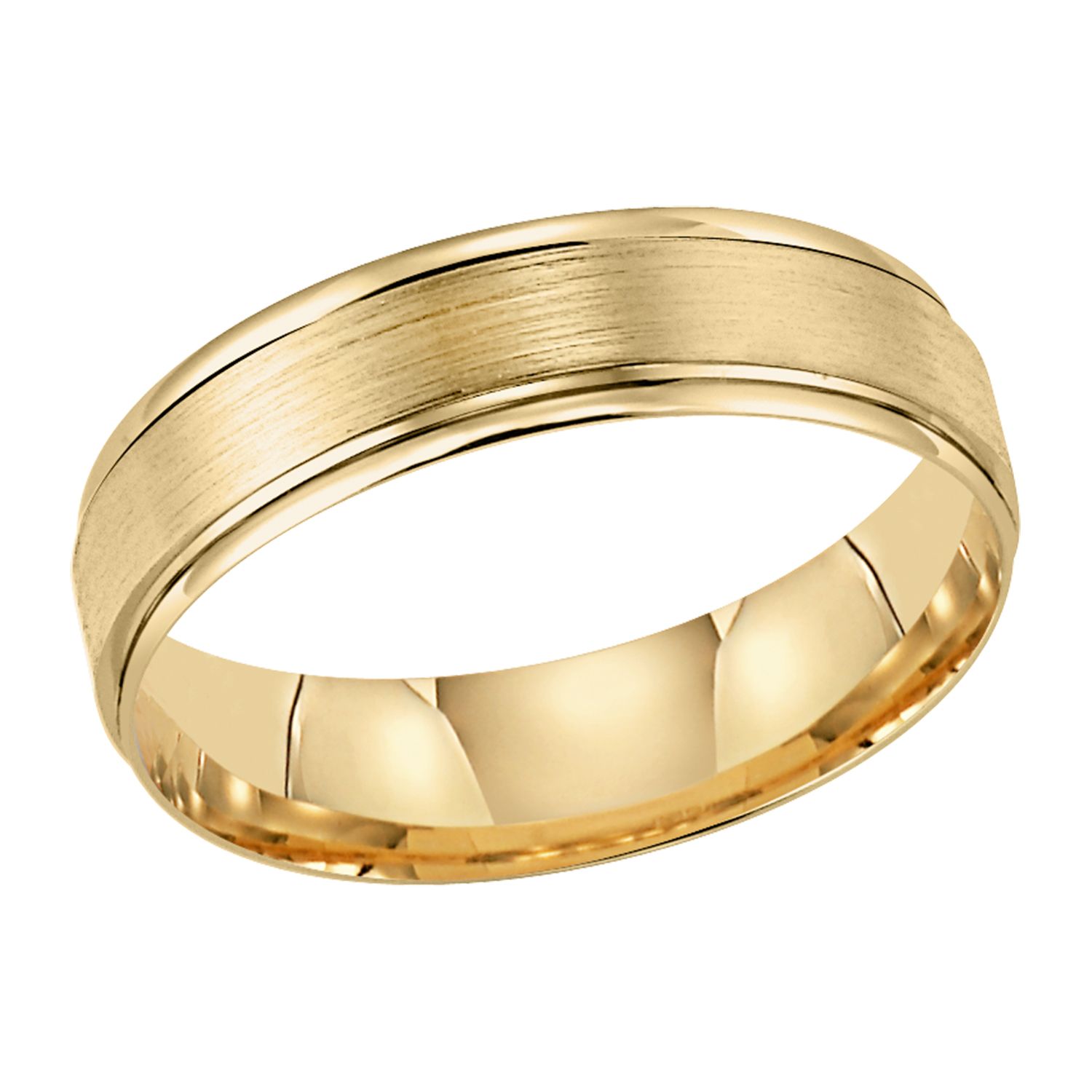 Orange Blossom Satin Engraved Ladies 10Kt Yellow Gold Wed Band