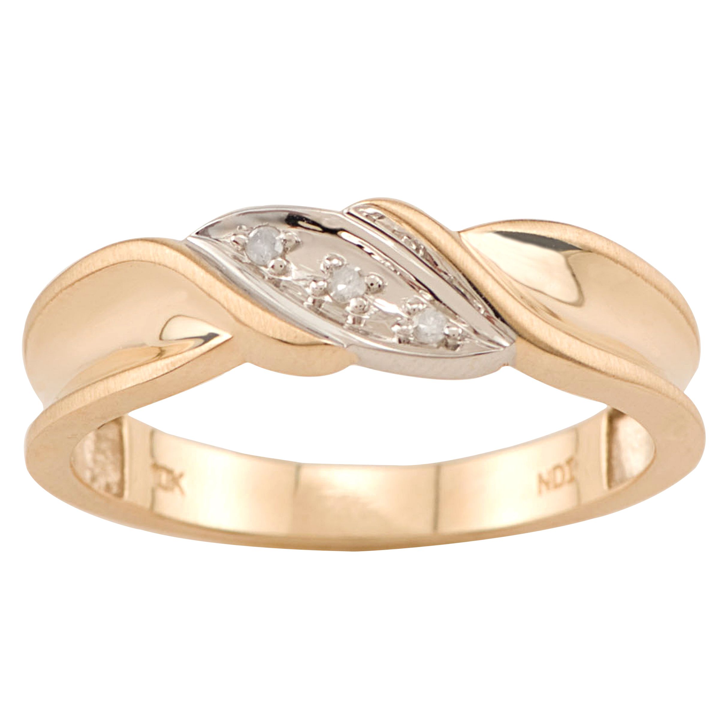 10k Yellow Gold Gents Diamond Accent Wedding Ring