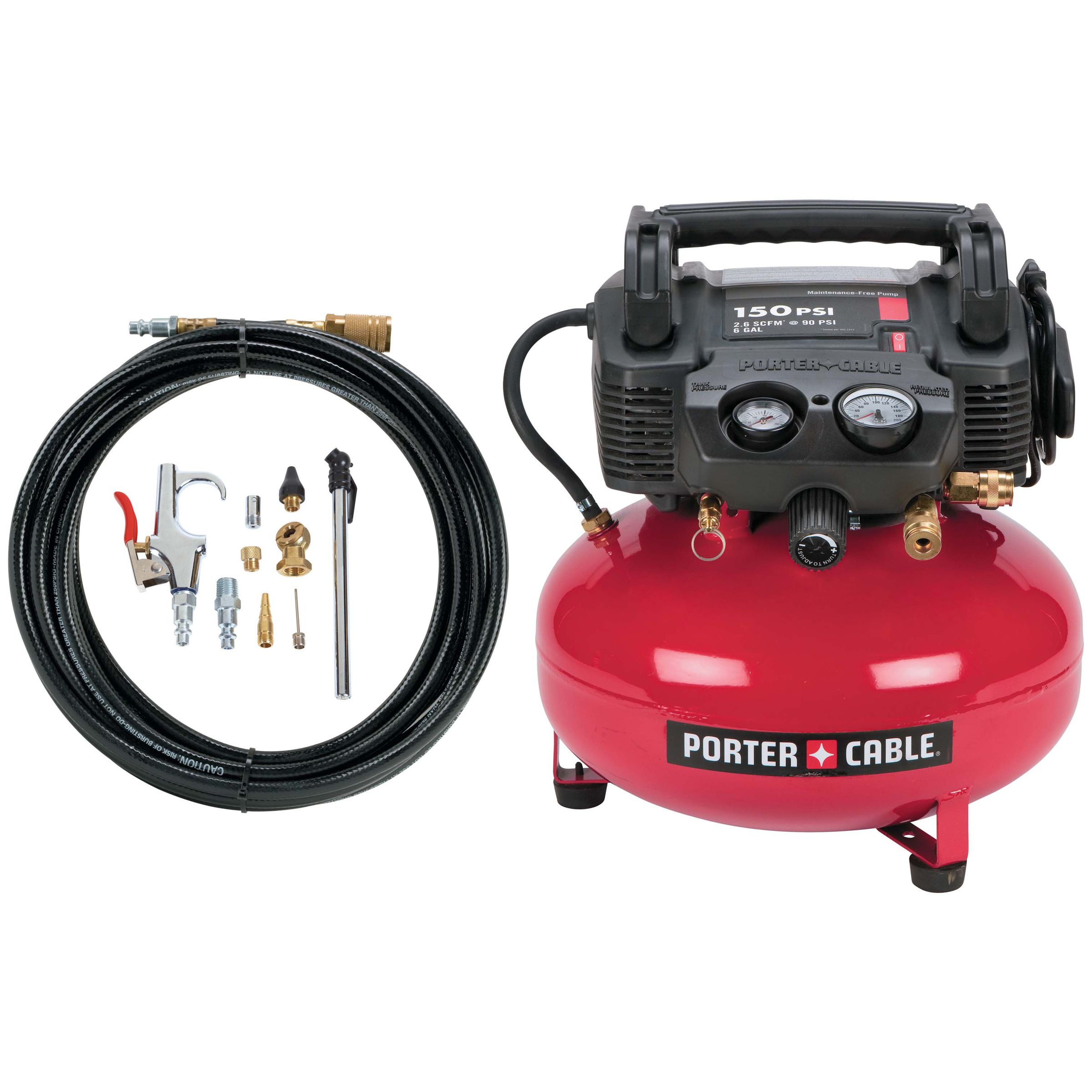 Porter-Cable 6-Gallon 0.8 HP Oil-Free UMC Pancake Compressor with 13-Piece Accessory Kit
