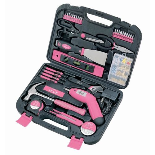 Apollo Precision Tools 135 pc. Pink Household Tool Set