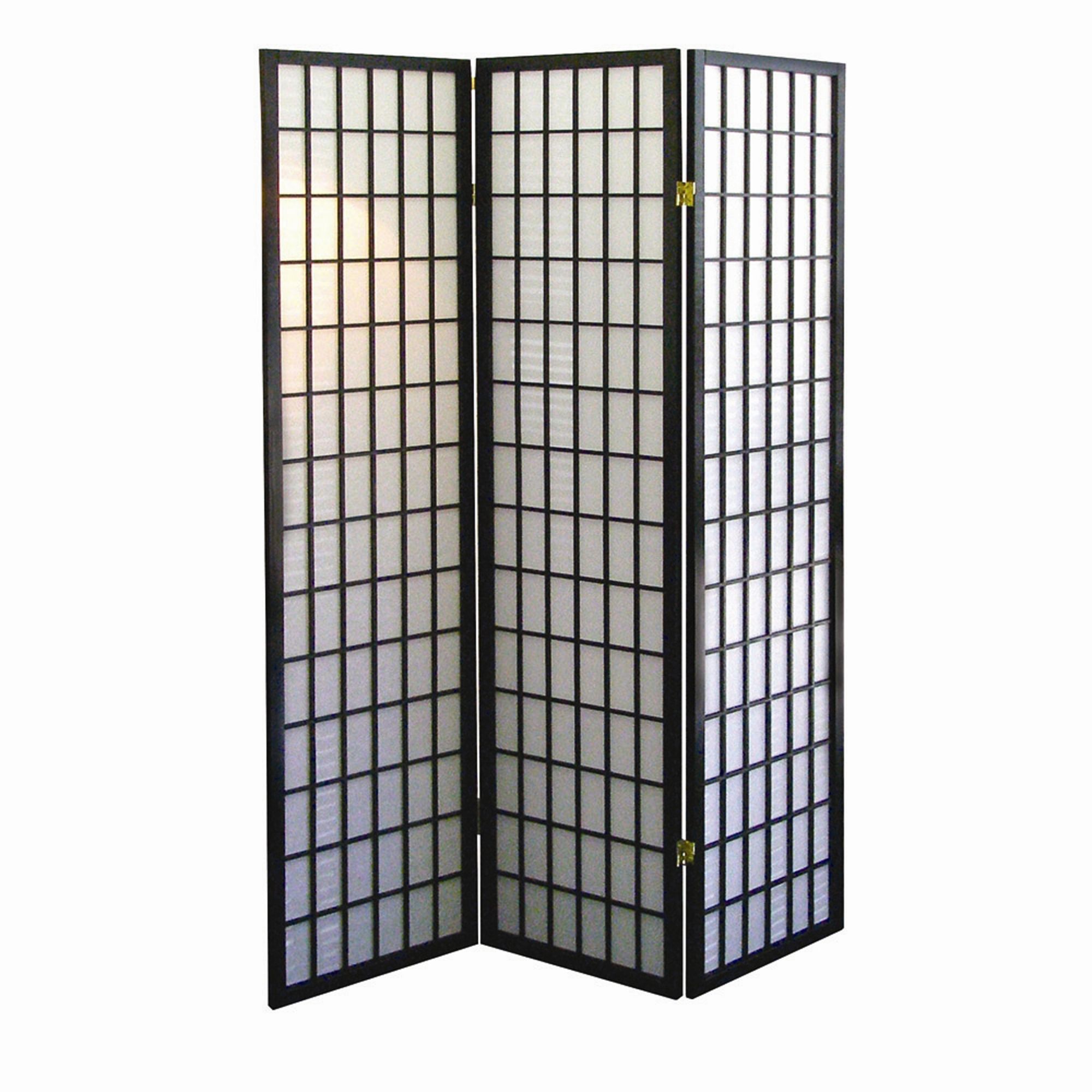 Ore Wood 3-Panel Room Divider - Black