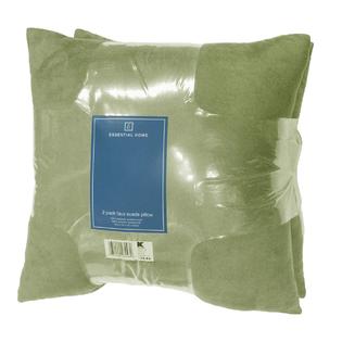 Essential Home 2 Pack Faux Suede Decorative Pillow Sage 18x18