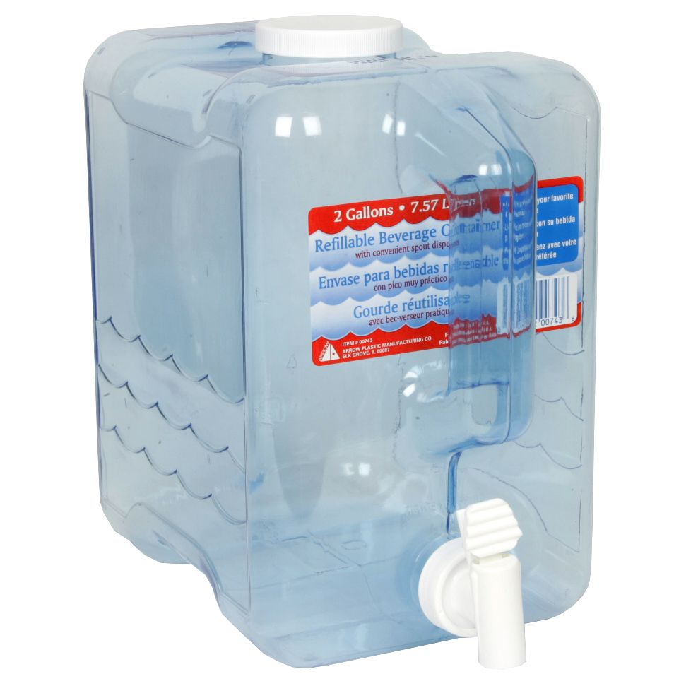 Arrow Plastics Plastic Refillable Beverage Container -2 Gallons-35594211 Arrow Plastics Plastic Refillable Beverage Container -2 Gallons-35594211