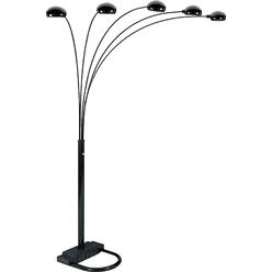 Ore International 6962Bk 5 Arm Arch Floor Lamp, Metal, Black