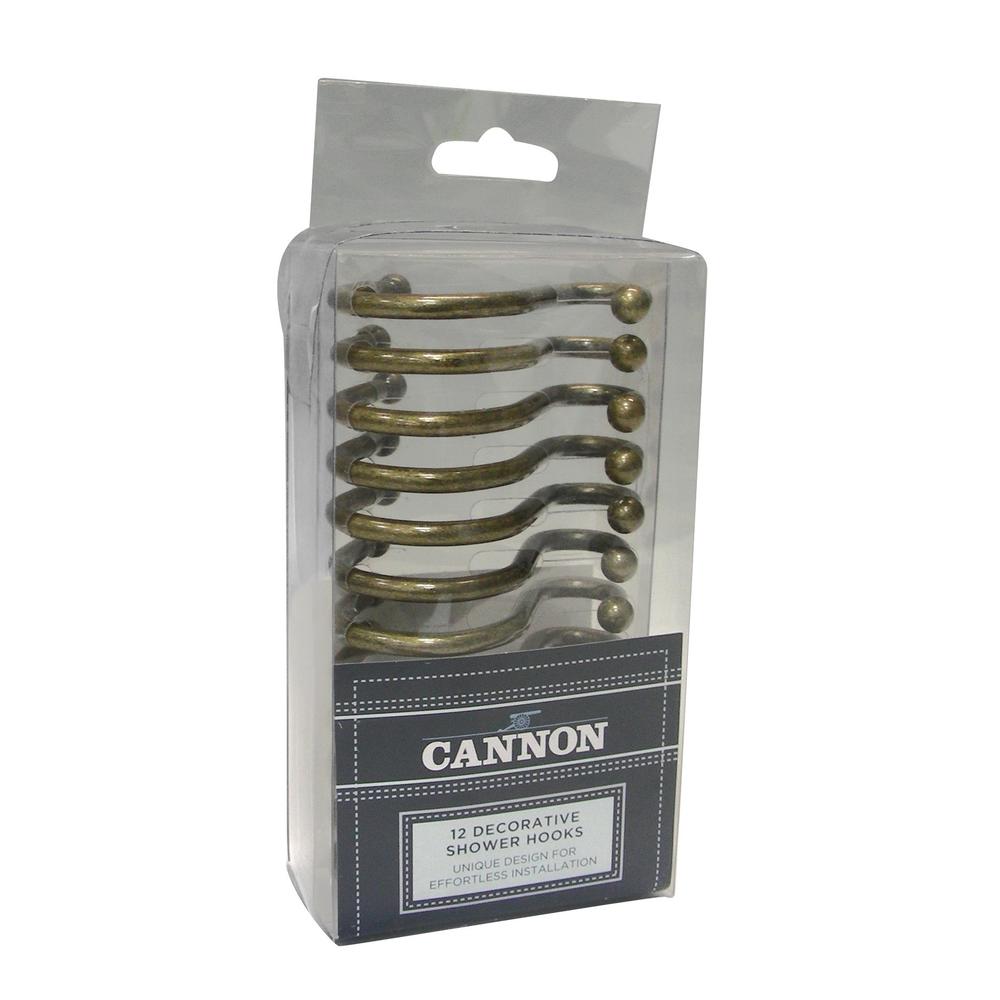 Cannon Metal S Hook Antique Brass Shower Curtain Hooks