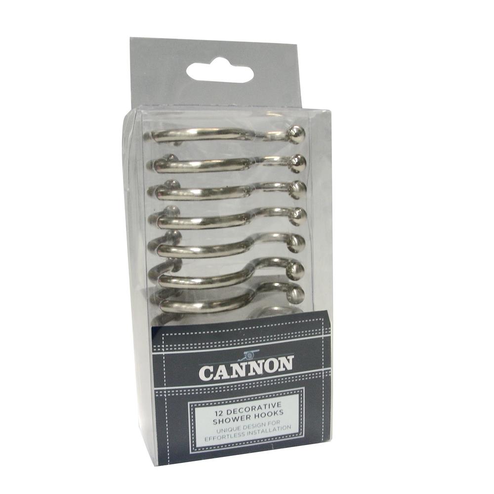 Cannon Metal S Hook Brushed Nickel Shower Curtain Hooks