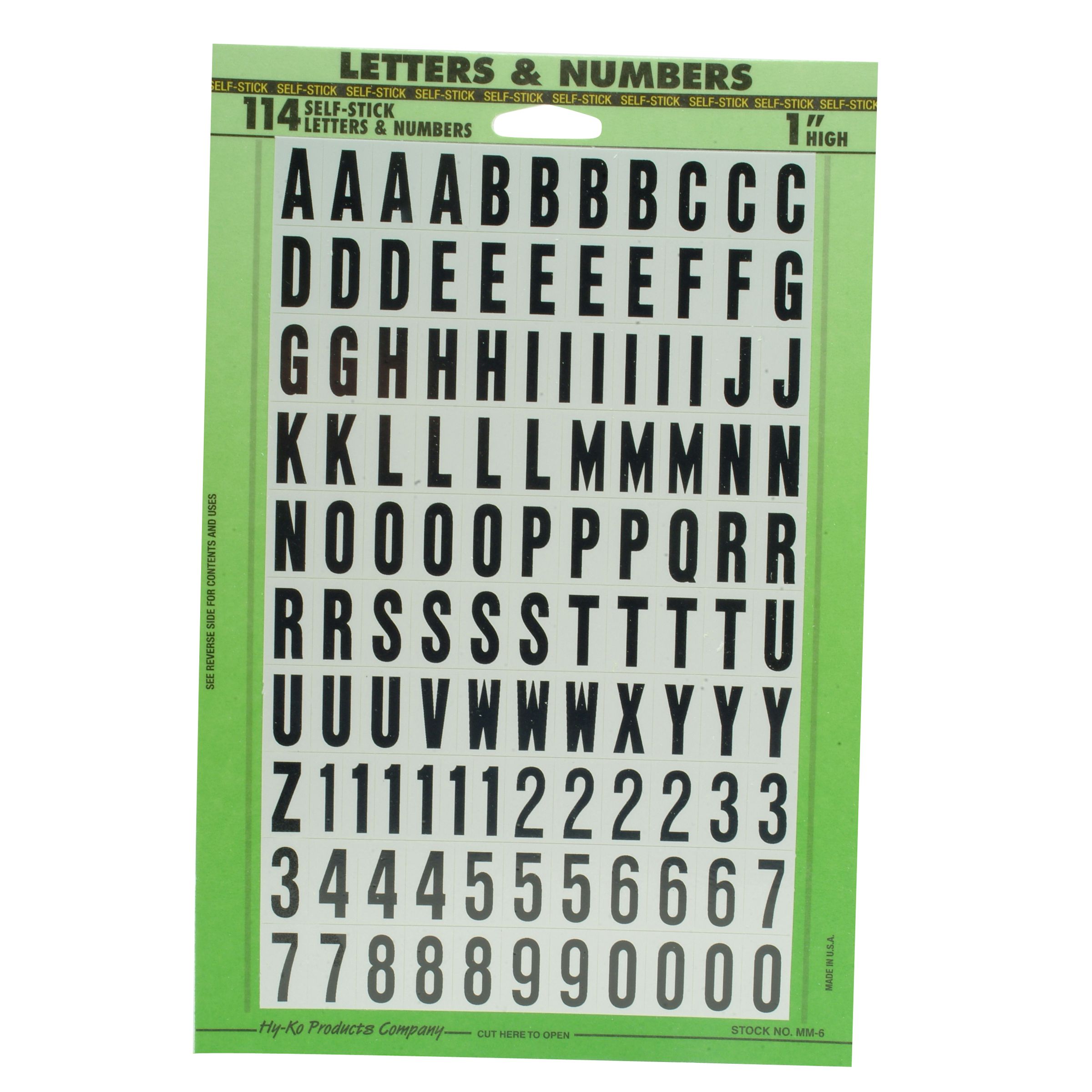 Peel and Stick Letters & Numbers - 1 Pack