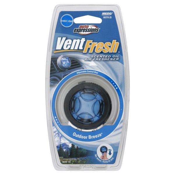 Vent Fresh Auto Expressions  Air Freshener, Scented Oil, Outdoor Breeze, 7 ml