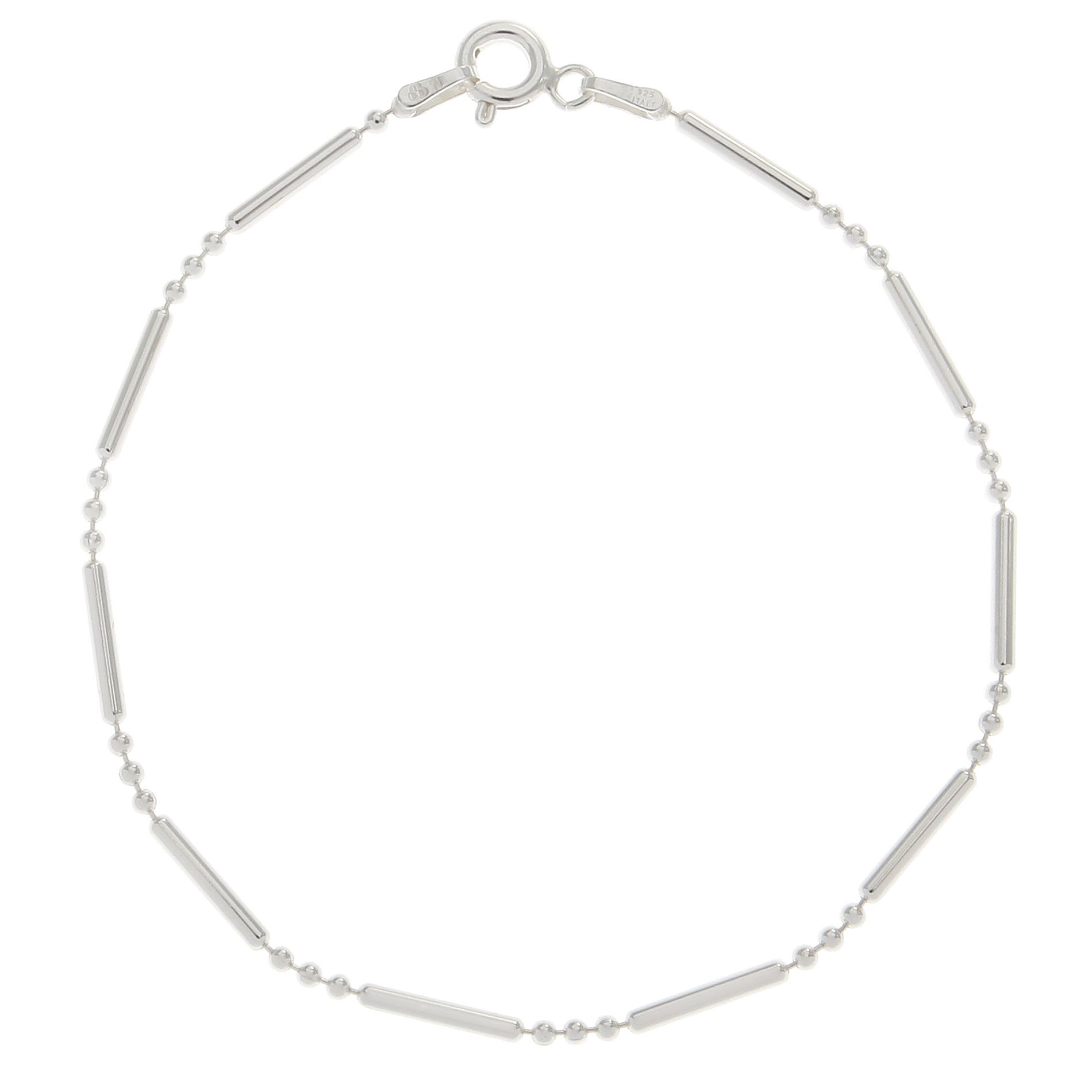 Sterling Silver 8" 3+1 Bead Chain Bracelet