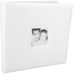 MBI MCS MBI 13.5x12.5 Inch Fashion Fabric Scrapbook Album with 12x12 Inch Pages with Photo Opening, White (802519)
