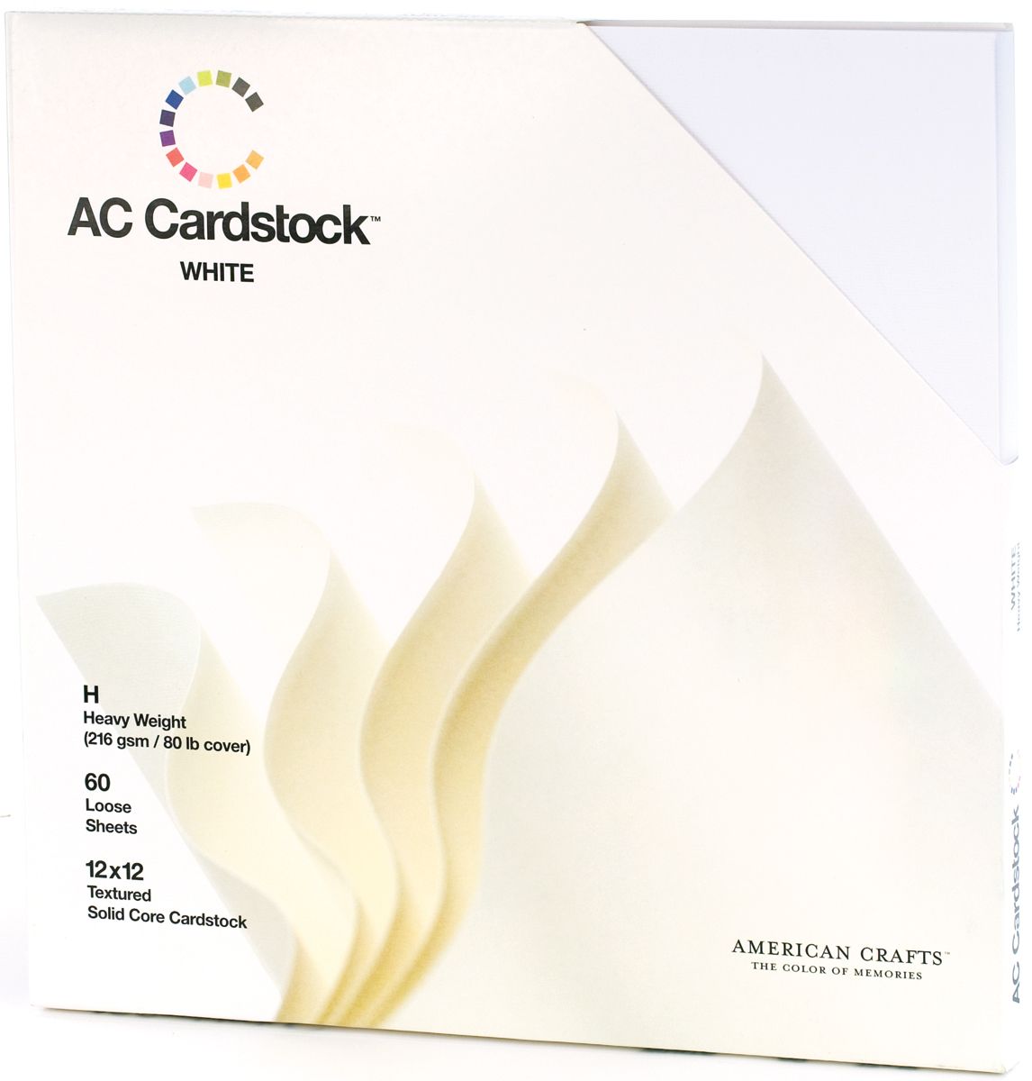 American Crafts WHITE     -CARDSTOCK PACK 12X12