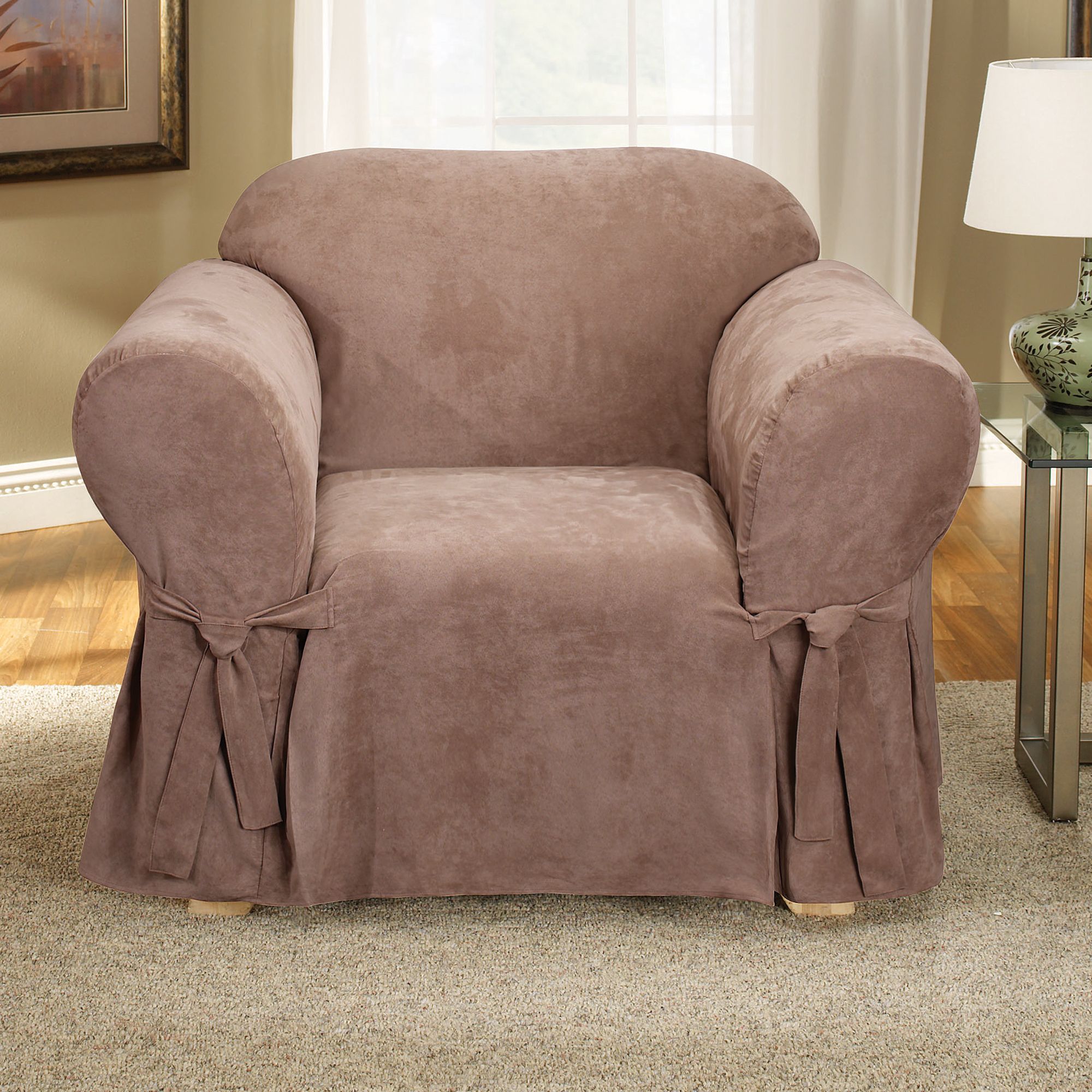 Sure Fit Soft Suede Sable Chair Slipcover