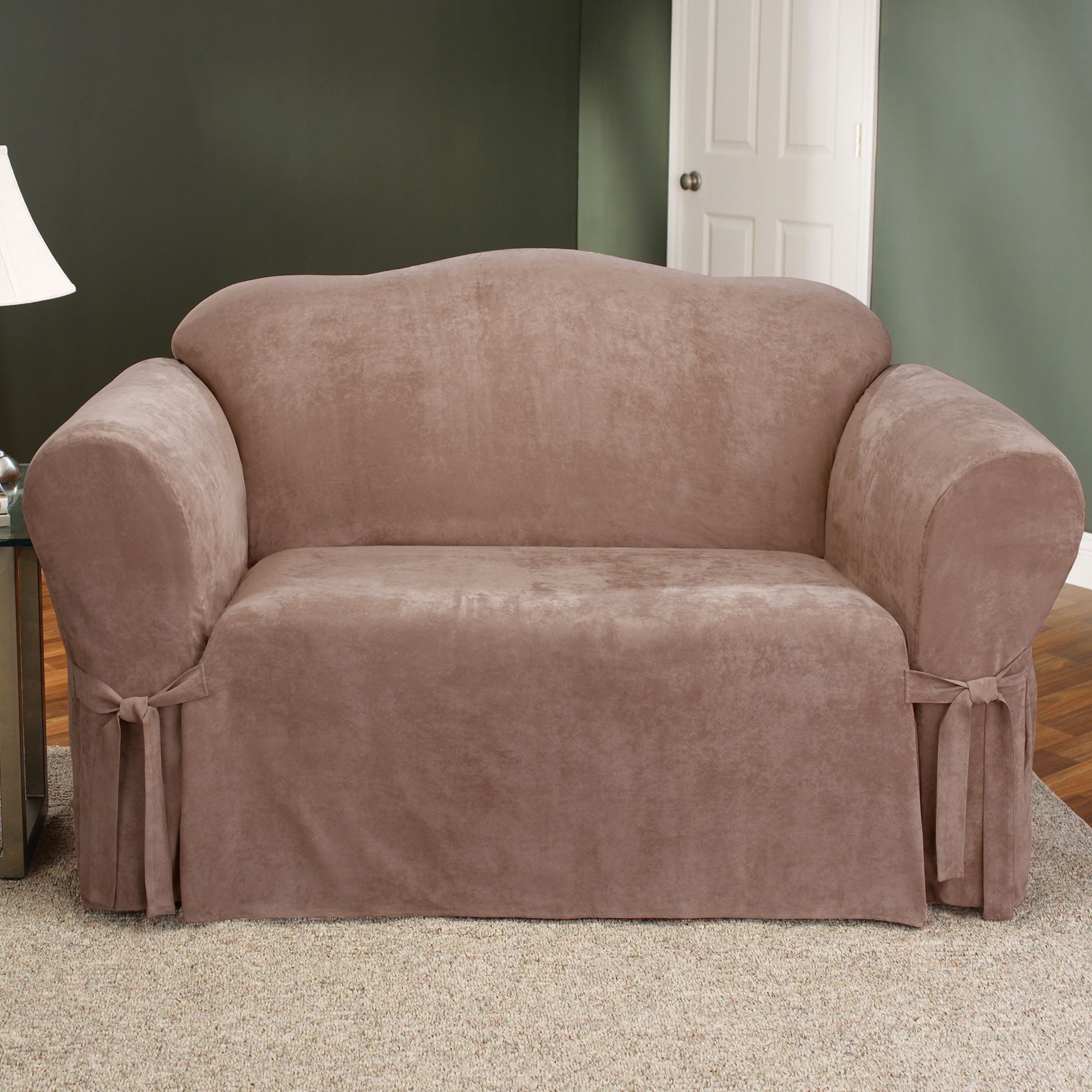 Sure Fit Soft Suede Sable Loveseat Slipcover