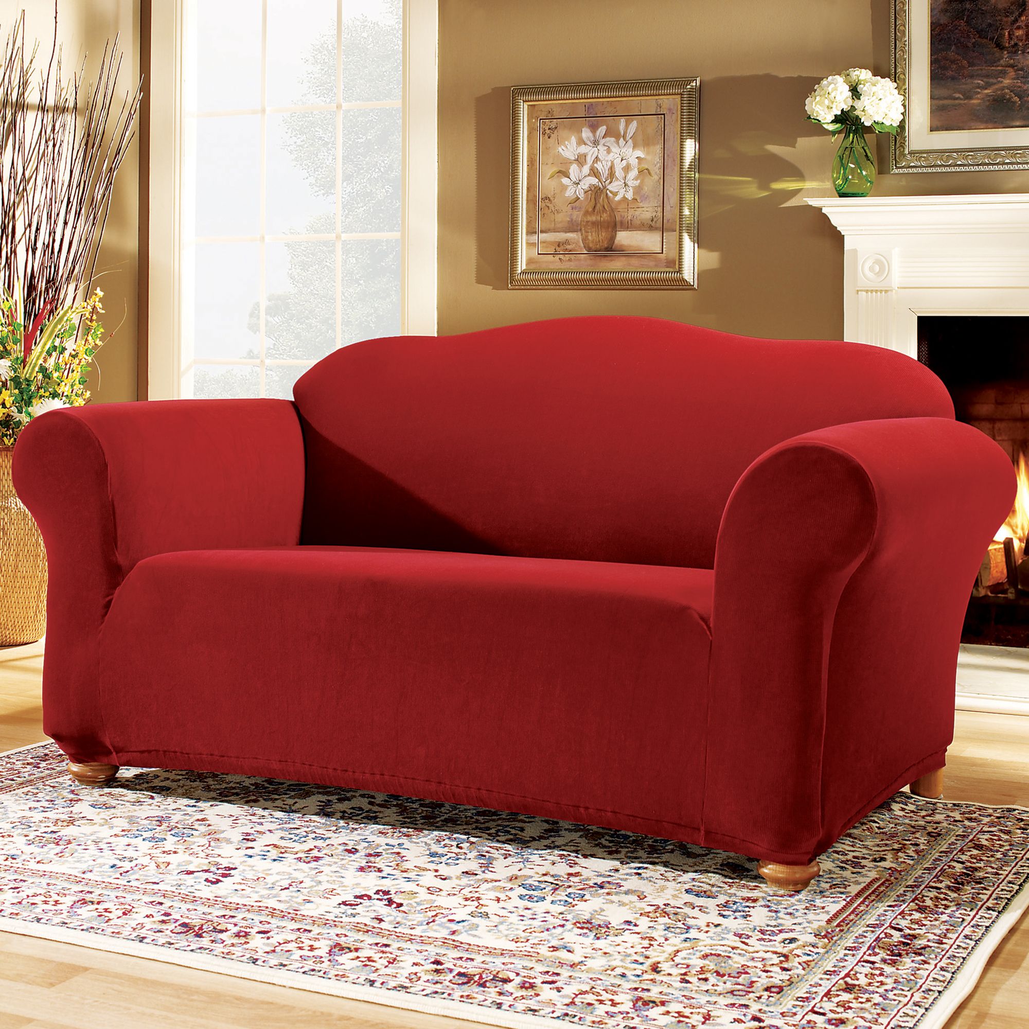 Sure Fit Stretch Pearson Red Sofa Slipcover