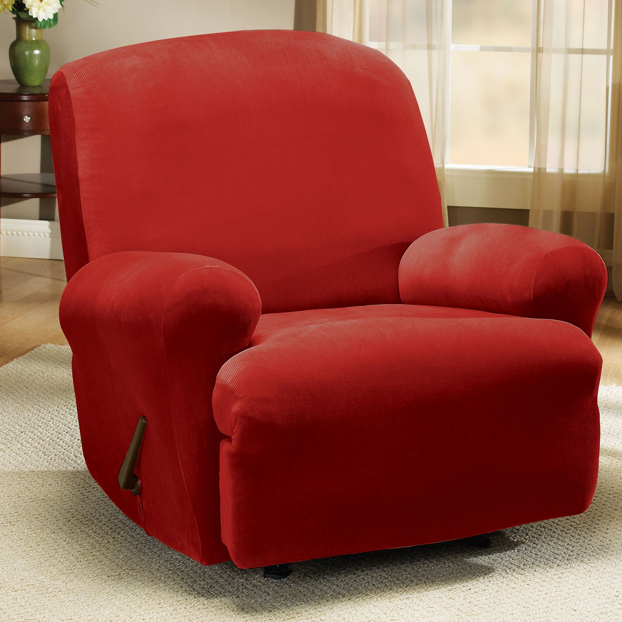 Sure Fit Stretch Pearson Red Recliner Slipcover