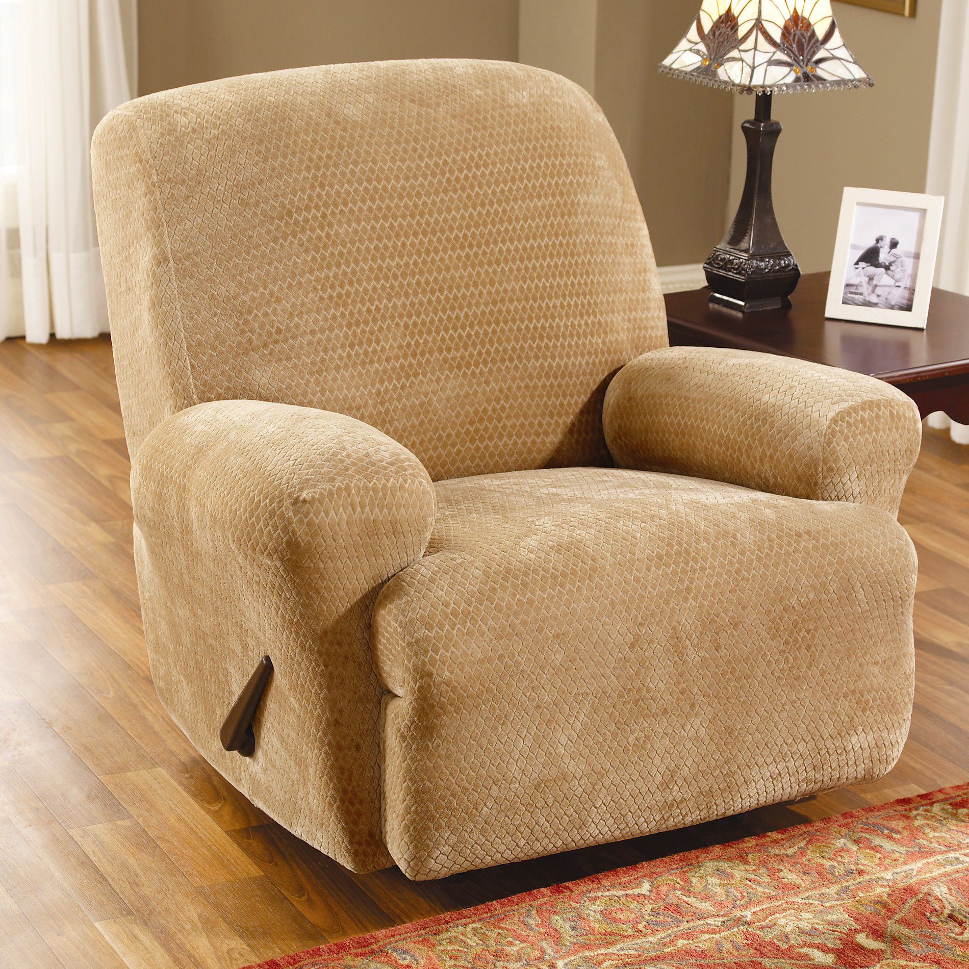 Sure Fit Stretch Royal Diamond Gold Recliner Slipcover