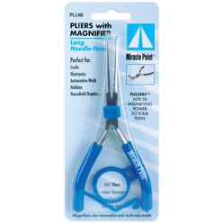 Miracle Point long needle nose pliers w/magnifier-5.75