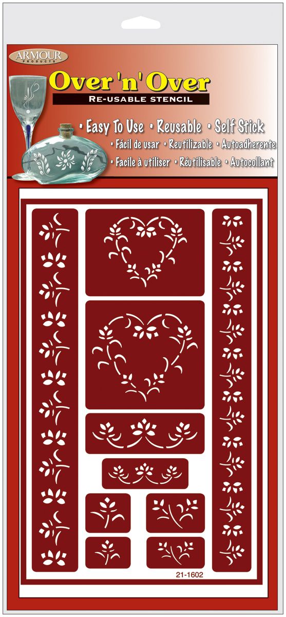 Armour Products Hearts    -Over N Over Stencil