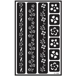 Armour Products Armour Etch Over N Over Stencil, Floral Borders
