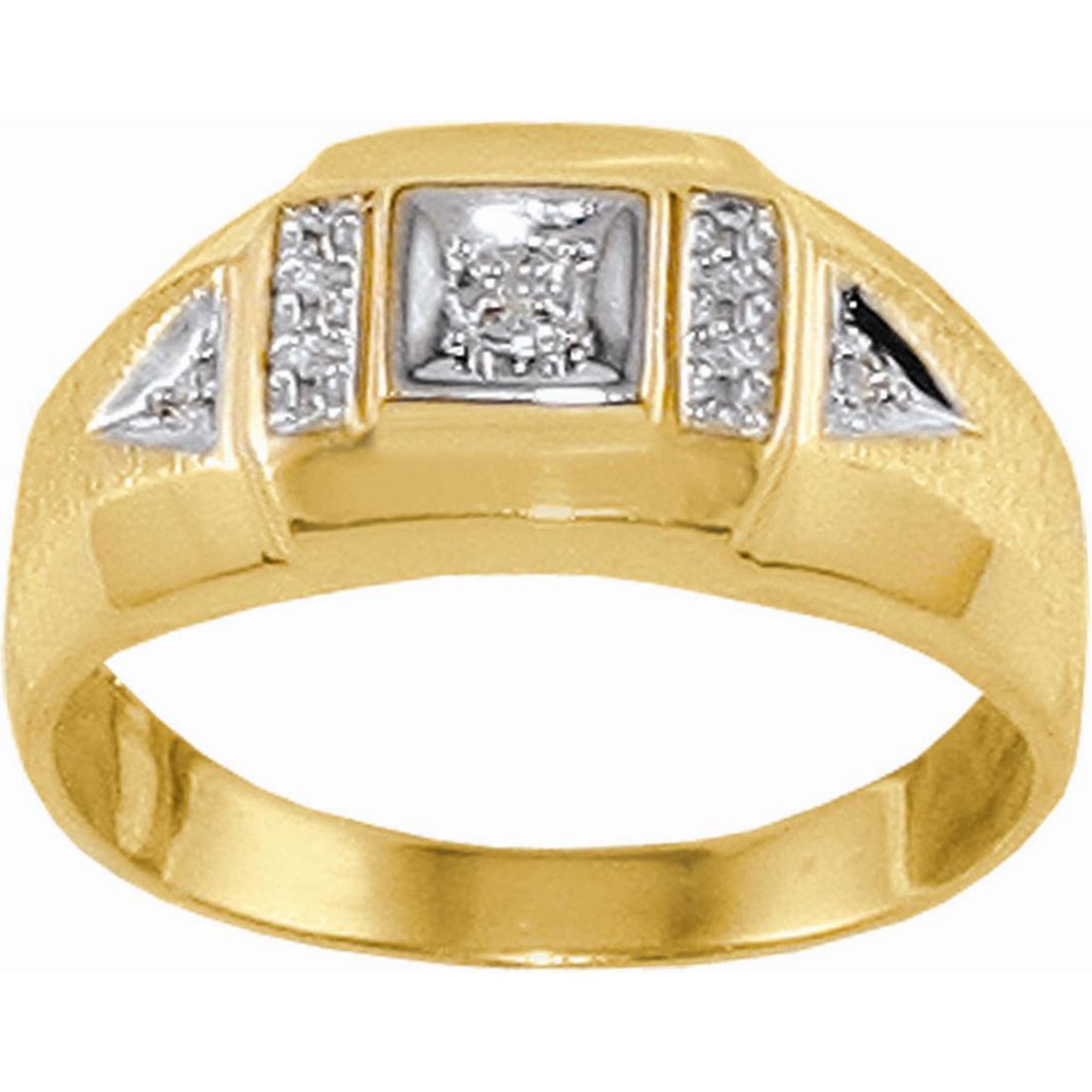 Mens Diamond Accent Ring in 10K Yellow Gold