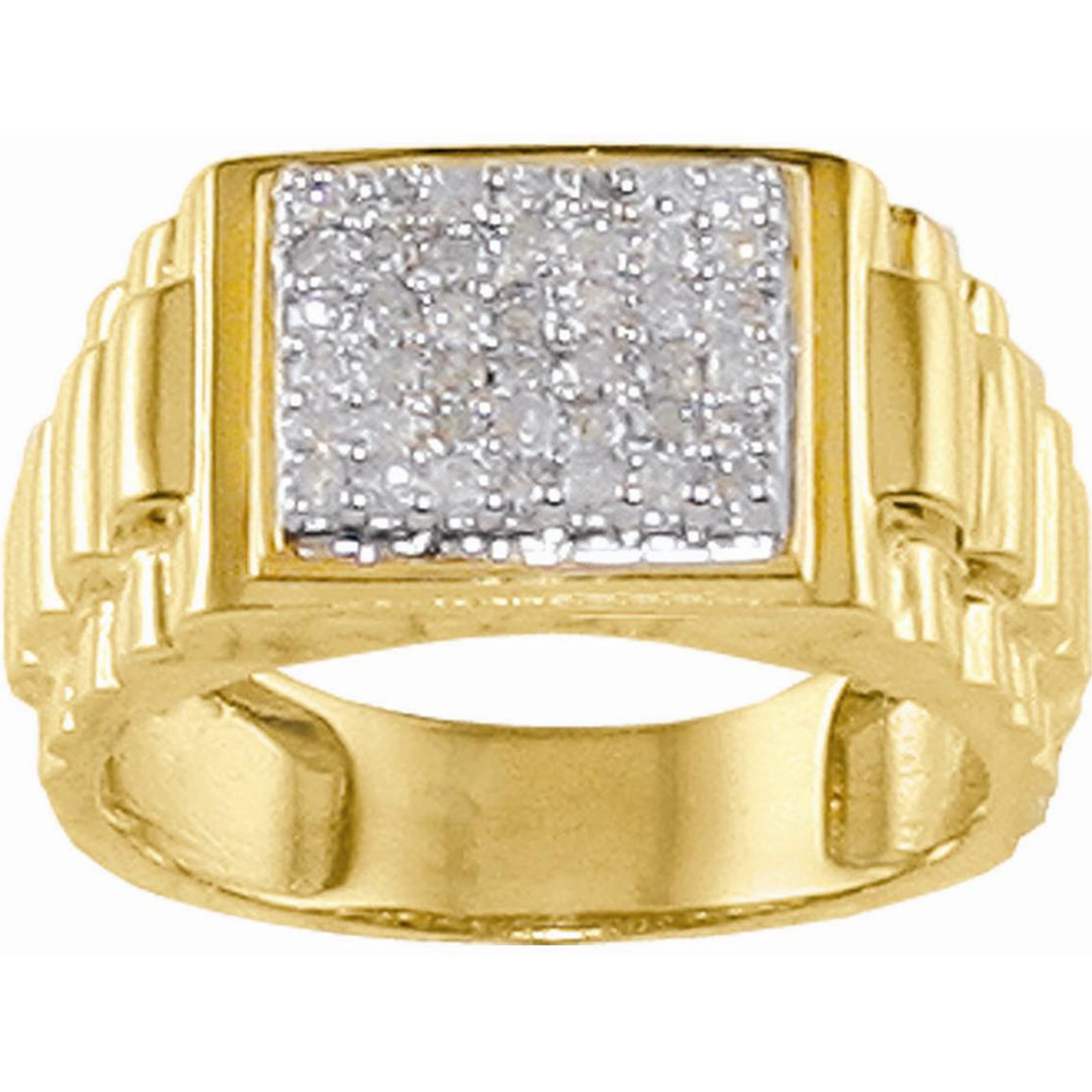 1/2 cttw Mens Round Diamond Ring in 10K Yellow Gold