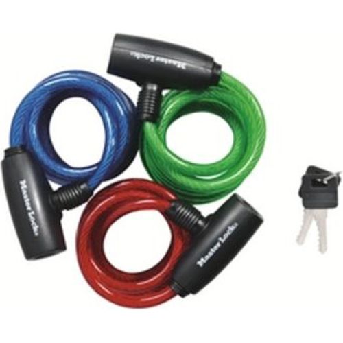 Master Lock Cable Bike Lock, Blue, Green and Red, 3-Pack