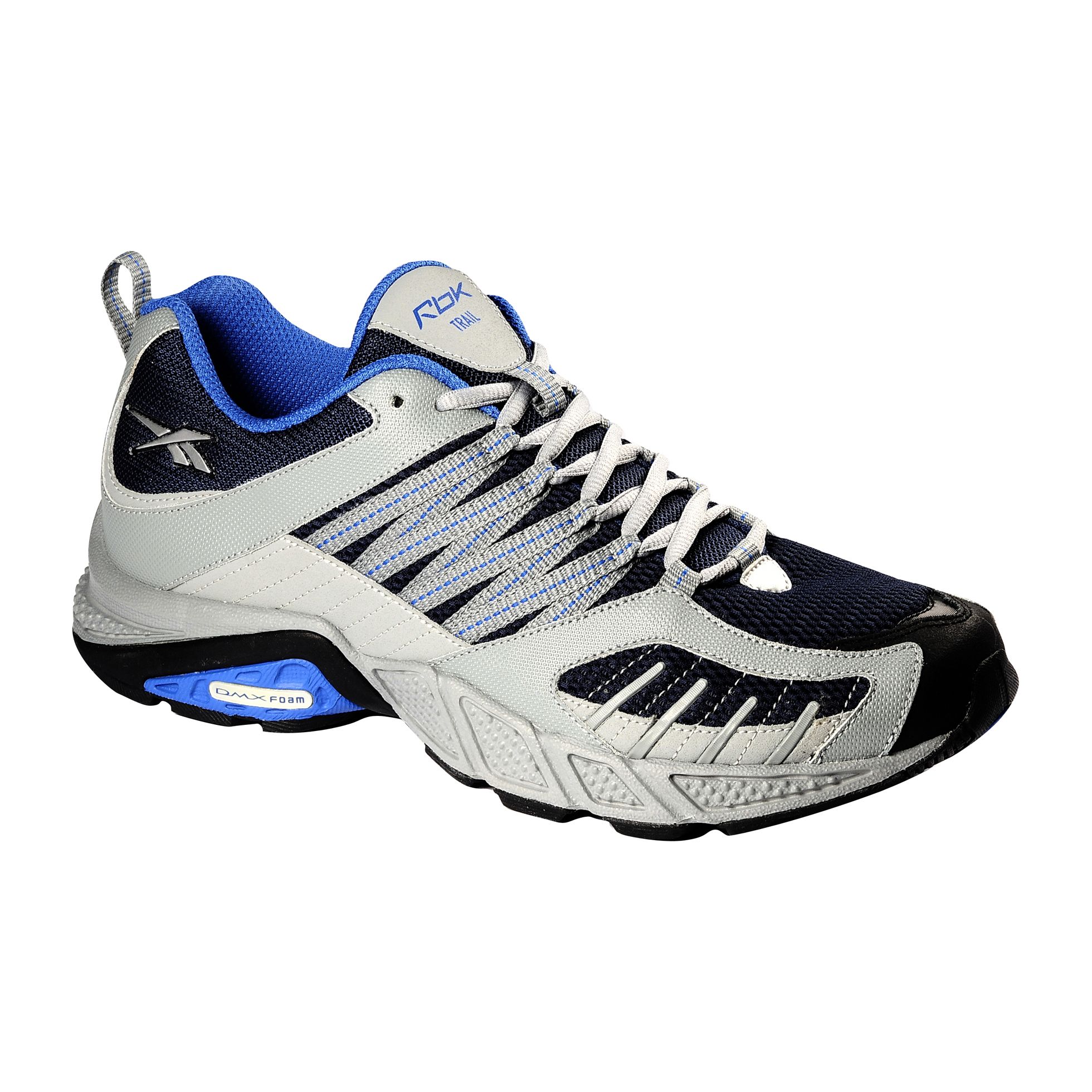 Reebok Men'sTrail Crossback Shoe- Wide Avail - Silver/Black/Blue