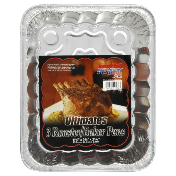 Handi-Foil Bake America Ultimates Roaster/Baker Pans, 3 pans