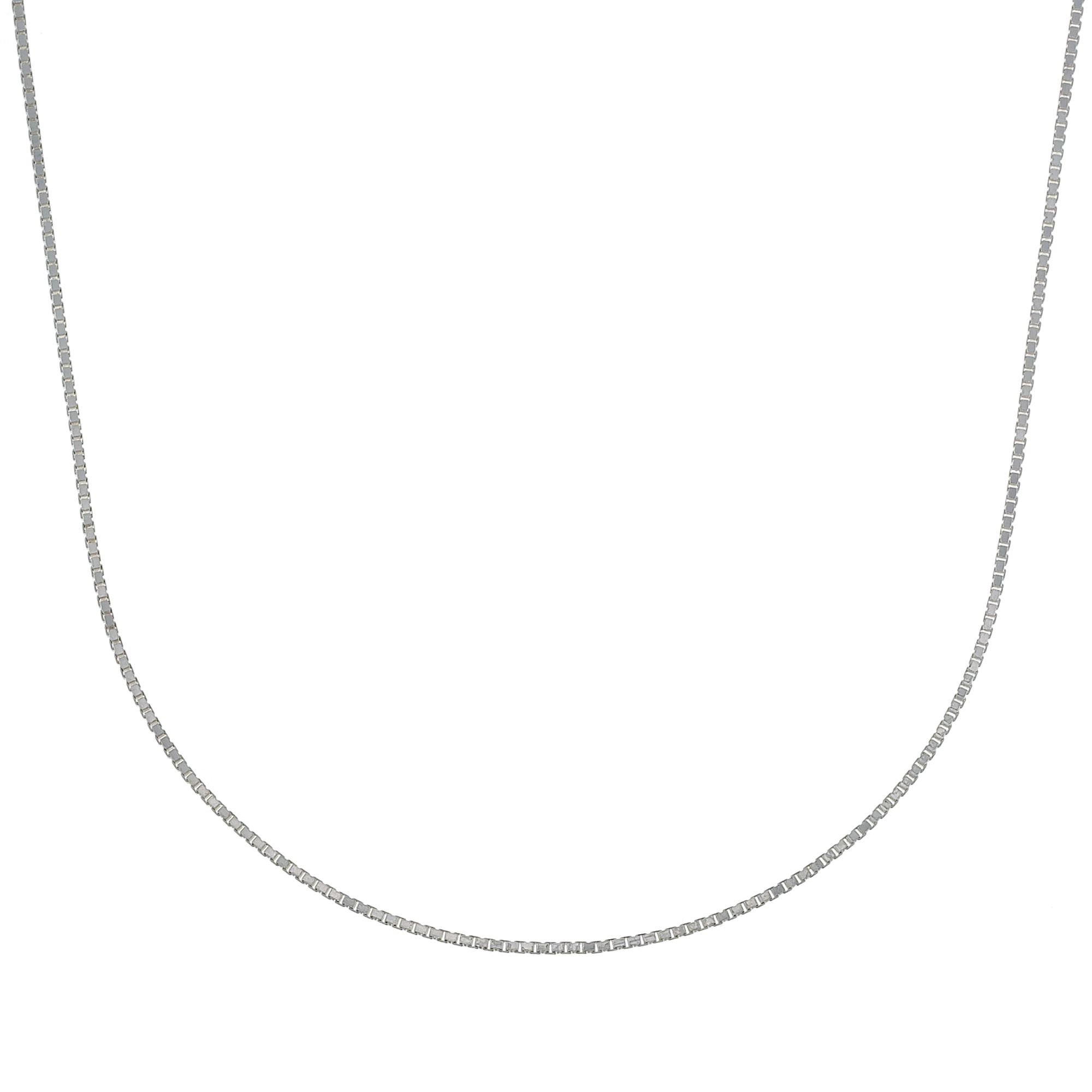 Sterling Silver Diamond-cut Box Necklace