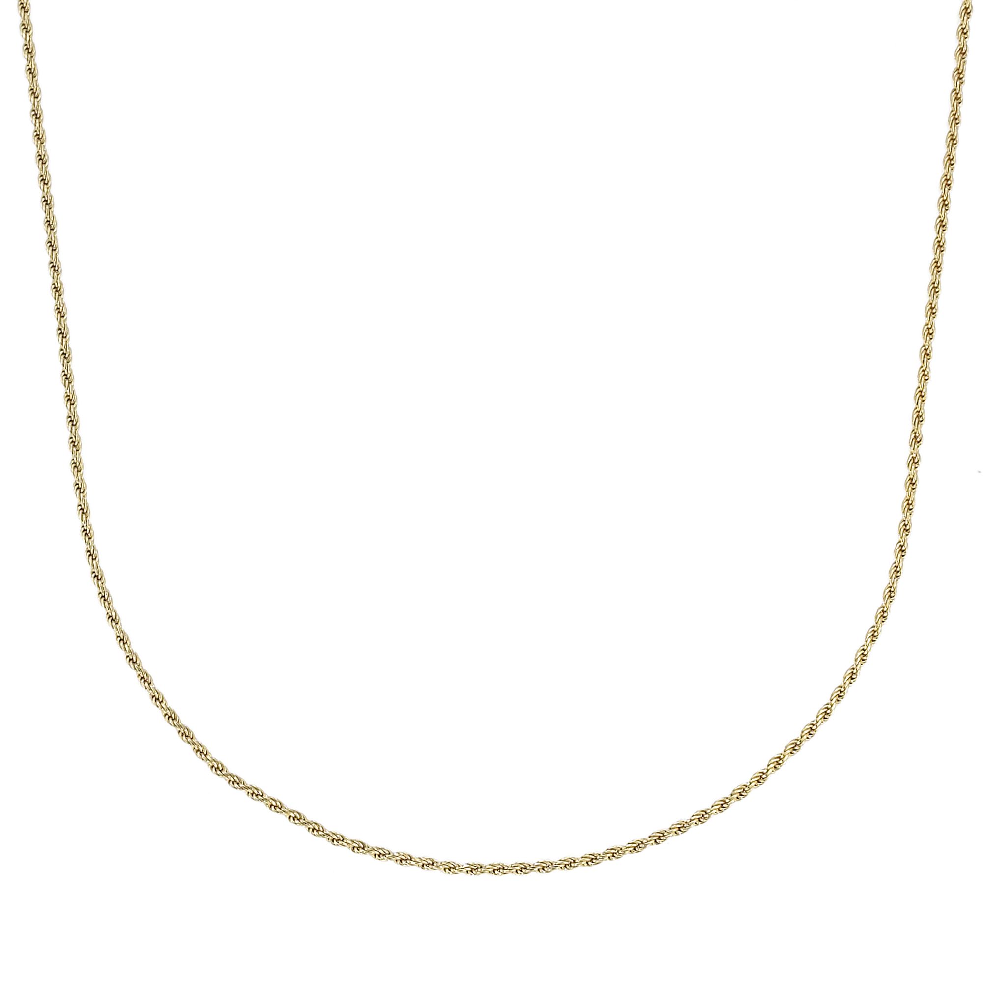24k Gold over Sterling Silver Rope Necklace, Yellow 24k Gold over Sterling Silver Rope Necklace, Yellow