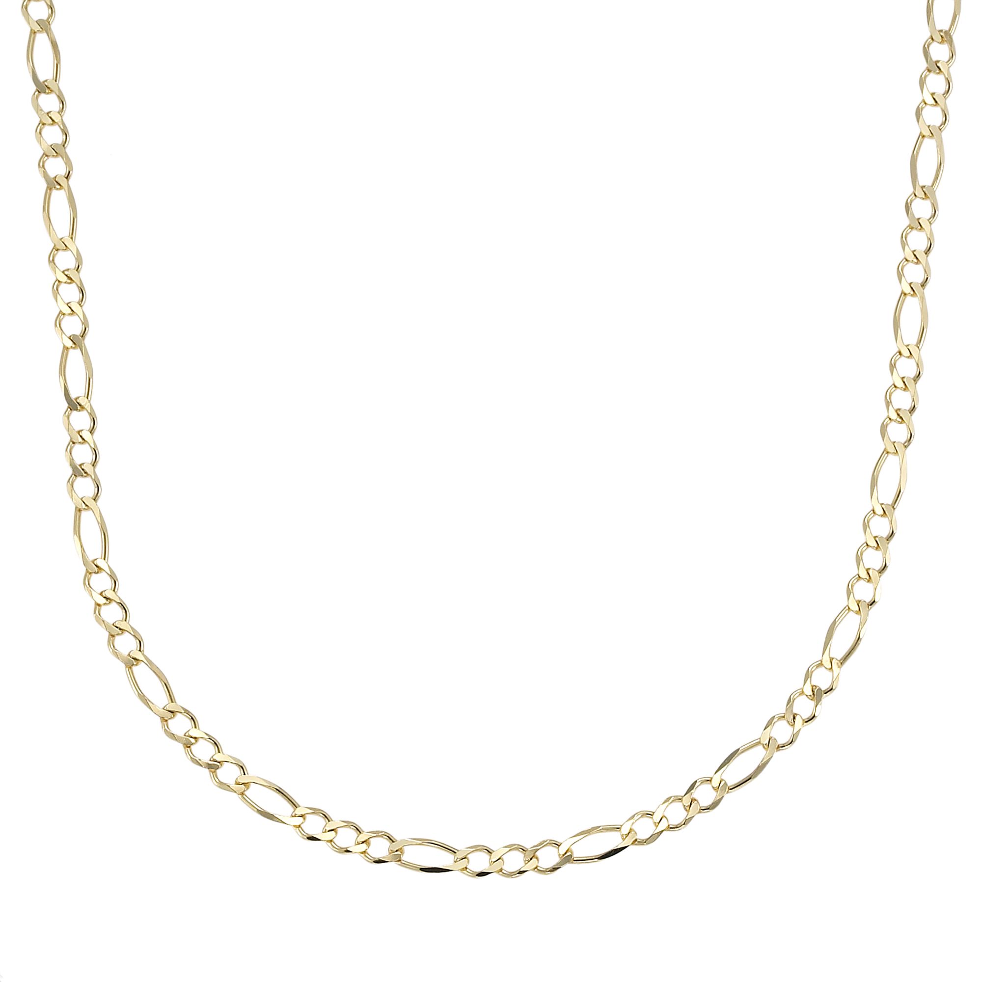 24KT Gold over Sterling Silver Figaro Anklet, Yellow 24KT Gold over Sterling Silver Figaro Anklet, Yellow