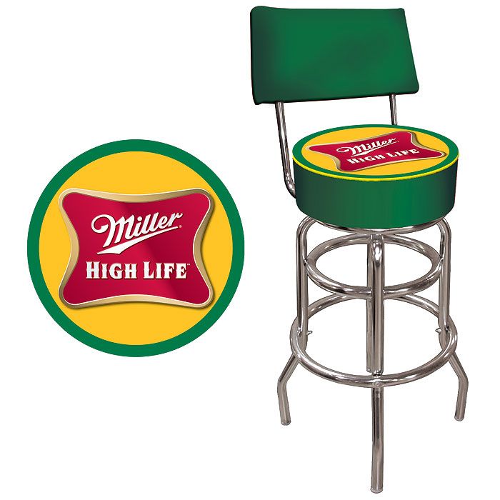 Trademark Miller High Life Padded Bar Stool with Back