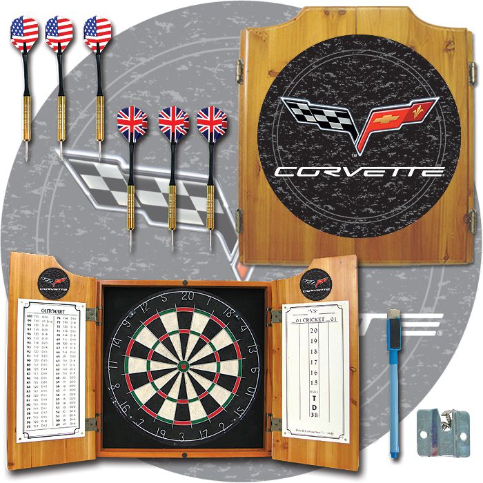 Trademark Corvette Model C6 Dart Cabinet with board and darts
